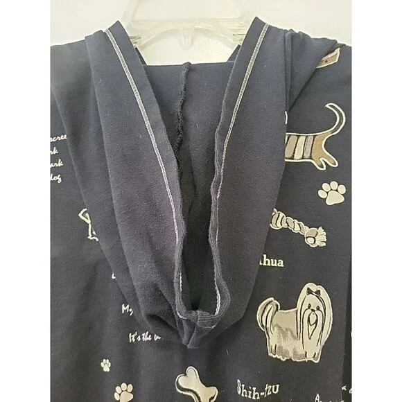 Jess and Jane Dog Town Hooded Sweatshirt Full Zip Rhinestone Black 3X - Picture 8 of 8